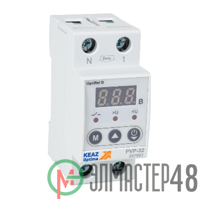 Реле напряжения OptiRel D PVP-63 с ЖК-дисплеем 63 А КЭАЗ 357864