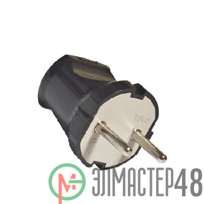 Вилка электрич. без заземл. черн. 6А 250В (еврослот) UNIVersal А0113