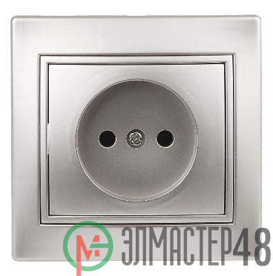 Розетка СП Plano 2P 1-201-03 16А-250В IP20 алюм. Intro Б0030054