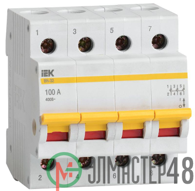Выключатель нагрузки ВН-32 100А/4П ИЭК MNV10-4-100