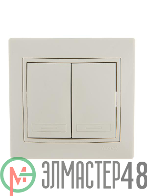 Выключатель 2-кл. СП Мира 10А IP20 крем./крем. LEZARD 701-0303-101