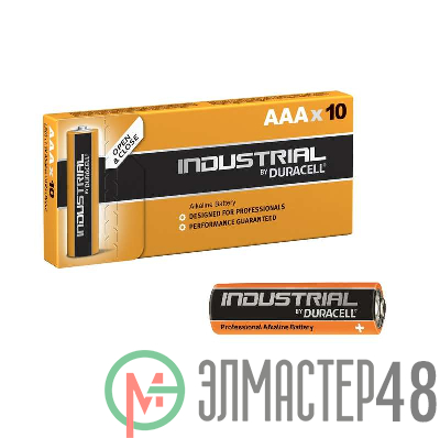 Элемент питания алкалиновый Industrial LR03 (карт. коробка 10шт) Duracell Б0032840