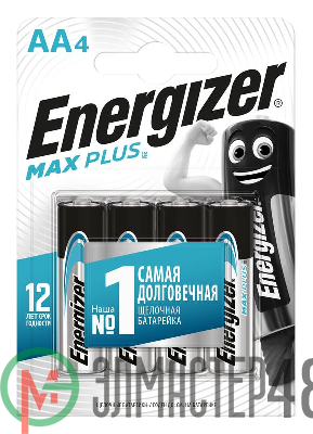 Элемент питания алкалиновый Max Plus LR6/316 BL4 (4/96) (блист.4шт) Energizer E301325004