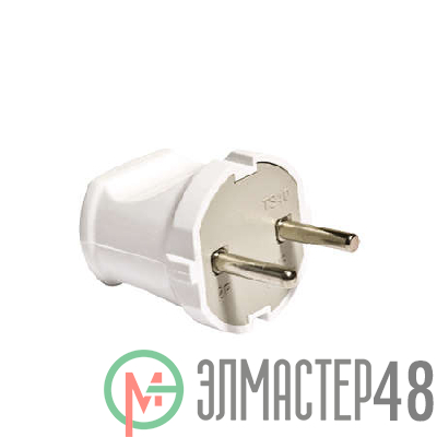 Вилка электрич. без заземл. бел. 6А 250В (еврослот) UNIVersal А113