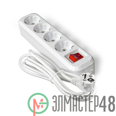 Удлинитель 4х3м с заземл. IP20 S-304А ПВС 3х1.5 с выкл. Universal 1734