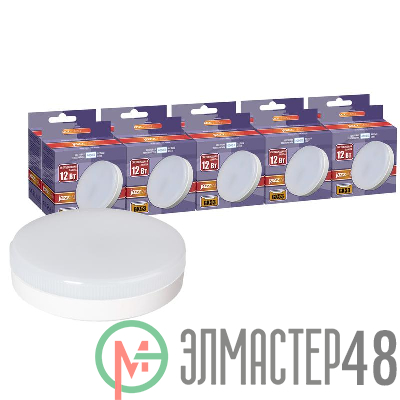 Лампа светодиодная PLED-GX53 12Вт 4000К нейтр. бел. GX53 1000лм 230В 50Гц (эквивалент ЛОН 100Вт) (уп.10шт) JazzWay 5032910