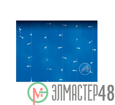 Занавес LED с эффектом мерцания ULD-C3020-240/TTK WHITE IP44 3х2м соед. 240 светодиодов бел. свет провод прозр. Uniel UL-00007217