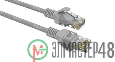 Патч корд U/UTP кат.5e CU PC-2U 2м сер. Эра Б0051411