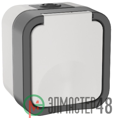 Розетка 1-м ОП TORS 16А IP55 TS220 с заземл. с крышкой бел. IEK TS-R16-16-55-K41