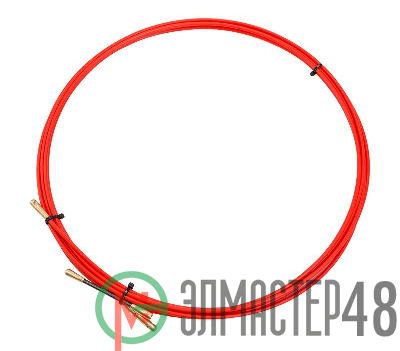 Протяжка кабельная (мини УЗК в бухте) 5м стеклопруток d3.5мм красн. Rexant 47-1005