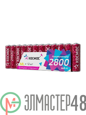 Аккумулятор HR6 2800мАч Ni-MH 12 в спайке КОСМОС KOCR6NIMH2800mAh12S