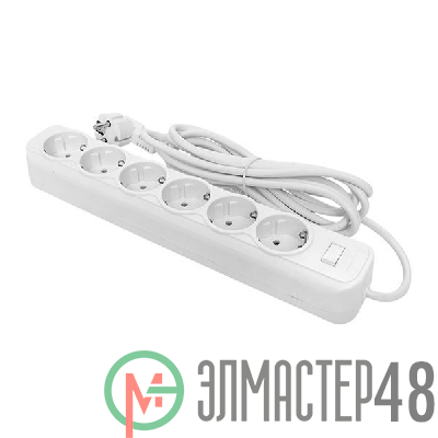 Удлинитель с сетевым фильтром 6х1.8м с заземл. 16А IP20 Блокбастер XL 3.2кВт ПВС 3х1 с выкл. PROxima EKF UFA16-310-6-018
