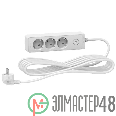 Удлинитель UNICA EXTEND 3 розетки 2К+З кабель 5м бел. SchE ST9435W