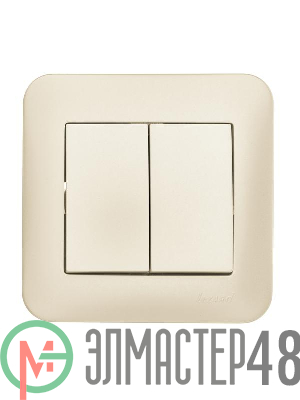 Выключатель 2-кл. 1п СП ASTI 10А IP20 в сборе жемчуж./бел. перламутр. LEZARD 7081-3030-101