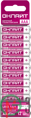 Элемент питания алкалиновый 90 624 OBT-ALK-LR03-BP12 (блист.12шт) ОНЛАЙТ 90624