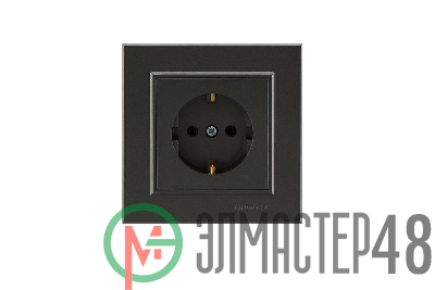 Розетка 1-м СП Karea 16А IP20 с/з дым. металлик Makel 56050028