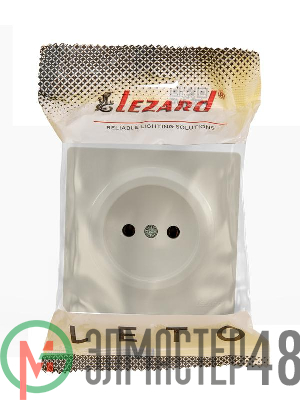 Розетка 1-мес. без заземл. LETO ПБТ крем LEZARD 752-0300-121B