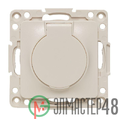 Розетка 1-м СП Стокгольм 16А IP44 с заземл.защ. шторки с крышкой механизм бел. PROxima EKF EYR16-028-10-44