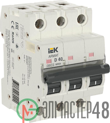 Выключатель автоматический модульный 3п D 40А M06N ARMAT IEK AR-M06N-3-D040