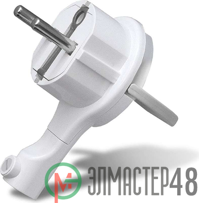Вилка-невидимка электрич. с заземл. бел. 16А 250В UNIVersal 5566874