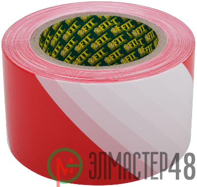 Лента сигнальная 70ммх200м красн.-бел. FIT 11854