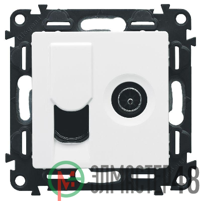 Панель лицевая Valena Life для розетки компьютерной + TV 2-м RJ45 + TV бел. Leg 754830