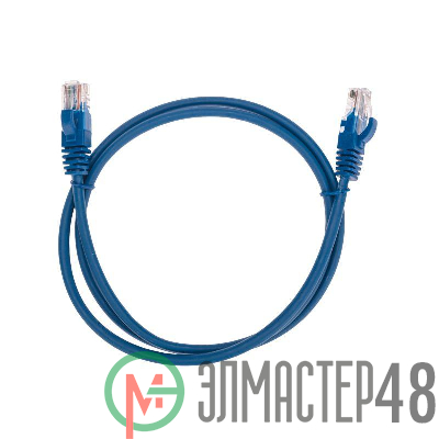 Патч-корд U/UTP CAT 5e RJ45-RJ45 26AWG LSZH син. 1м Rexant 02-0104-1