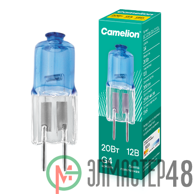 Лампа галогенная JC 20Вт 12В g4 COOL Camelion 11465