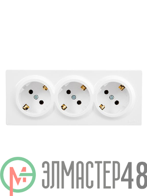 Розетка 3-мест. с заземл. LETO закрытый корпус ПБТ бел. LEZARD 752-0200-127BUP