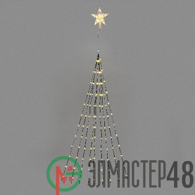 Гирлянда светодиодная из росы с макушкой на елку 9 нитейх2м 200LED тепл. бел. эффект водопада 230В Neon-Night 315-896