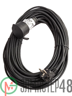 Удлинитель-шнур 1х30м 10А IP44 3500Вт 220-350В КГ 2х1.0мм каучук КОСМОС YSHKsm30m-1g(10A)KG