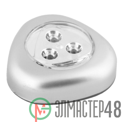 Фонарь-стикер LED 6244 (3LED; 3хR03 серебр.) Ultraflash 10478