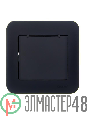 Розетка 1-м СП ASTI 16А IP20 с заземл. с крышкой термопласт в сборе черн. бархат. LEZARD 7081-4242-123В