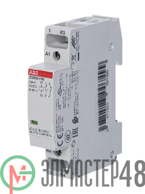 Контактор ESB20-11N-06 модульный (20А АС-1 1НО+1НЗ) катушка 230В AC/DC ABB 1SBE121111R0611