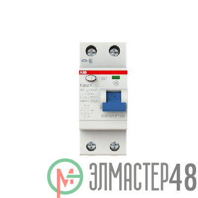 Выключатель дифференциального тока (УЗО) 2п 25А 30мА тип A F202 ABB 2CSF202101R1250