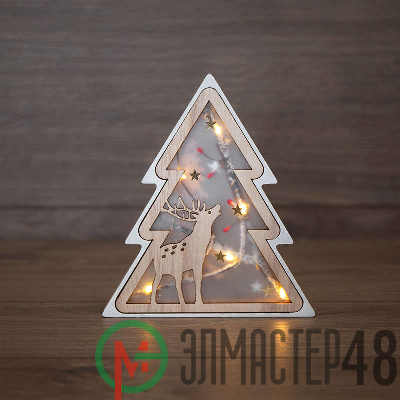 Фигура деревянная с подсветкой "Елочка" 16х2х18см NEON-NIGHT 504-029