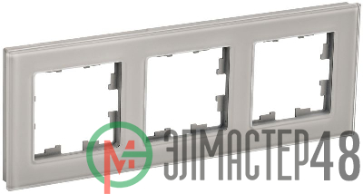 Рамка 3-м BRITE РУ-3-2-БрД стекло дым. IEK BR-M32-G-K30