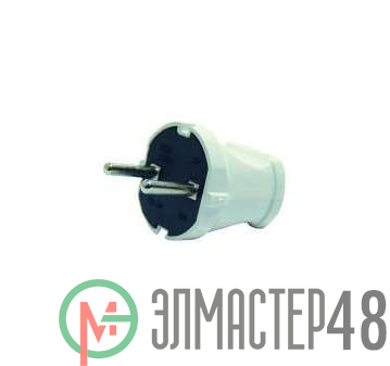 Вилка электрич. без заземл. бел. Makel 10001