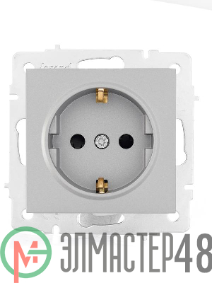 Розетка 1-м СП Vesna с заземл. защ. шторки ПБТ механизм платина LEZARD 742-3588-124B