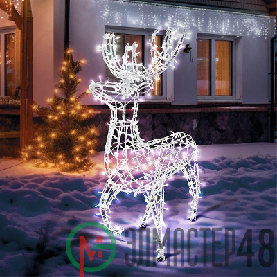 Фигура объемная Олень 115х195см 528LED IP65 бел. Neon-Night 501-237