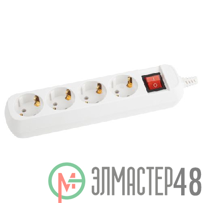 Колодка удлинителя 4-м с заземл. KX-4es с выкл. Эра Б0028344
