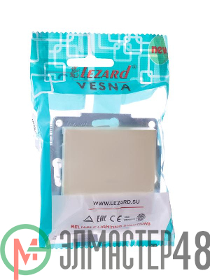 Механизм выключателя1кл. СП с индик. VESNA кремов. LEZARD 742-0388-111