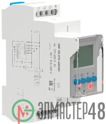 Реле фаз ORF-SN 3ф. 2 конт. 70-400В AC с контр. нейтр. ONI ORF-SN-070-400VAC
