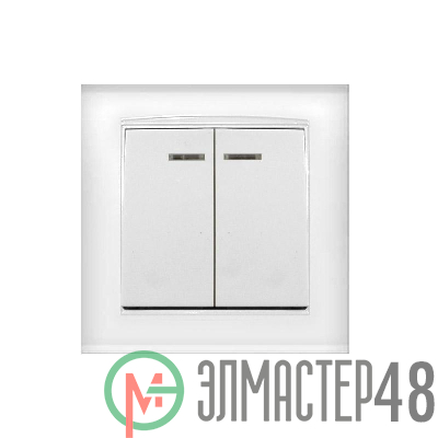 Выключатель 2-кл. СП Бриллиант 10А IP20 с подсветкой бел. Universal 7947410