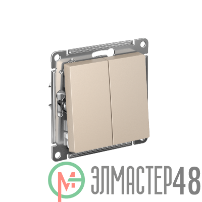 Выключатель 2-кл. AtlasDesign (сх. 2) 10А с самовозвратом механизм песочн. SE ATN001217