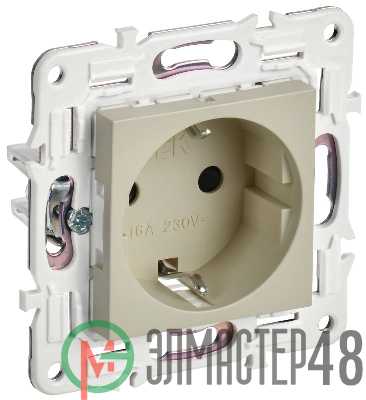 Розетка SKANDY 16А с заземл. защ. штроки SK-R04B беж. IEK SK-R14-16-K10