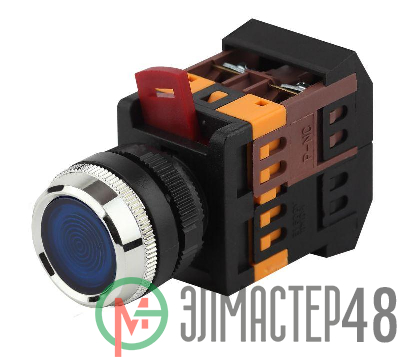 Кнопка ABLFS-22 син. d22мм неон/240В 1з+1р BBT30-ABLFS-K07E ЭРА Б0045657