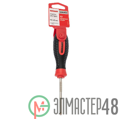 Отвертка крестовая PZ 1х75мм трехкомпонентная рукоятка сталь S2 Rexant 12-6414-1