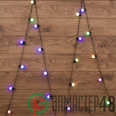 Гирлянда "LED-Шарики" 5м d=30мм 25LED RGB темно-зел. провод 6Вт 220В IP20 NEON-NIGHT 303-569