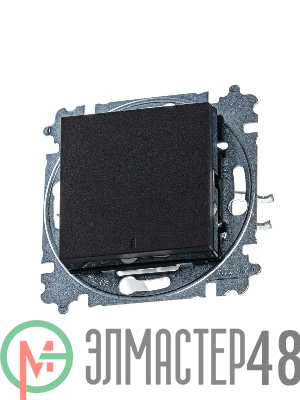 Выключатель 1-кл. СП Levit IP20 с подсветкой антрацит/дым. черн. ABB 2CHH590146A6063